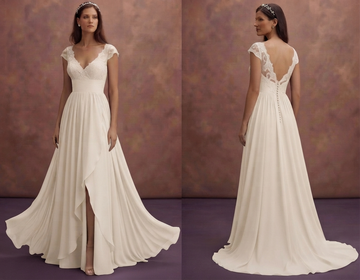 Empire Waist Chiffon Wedding Dresses with Graceful Flow