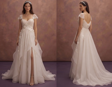 Empire Waist Organza Wedding Dresses with Romantic Style