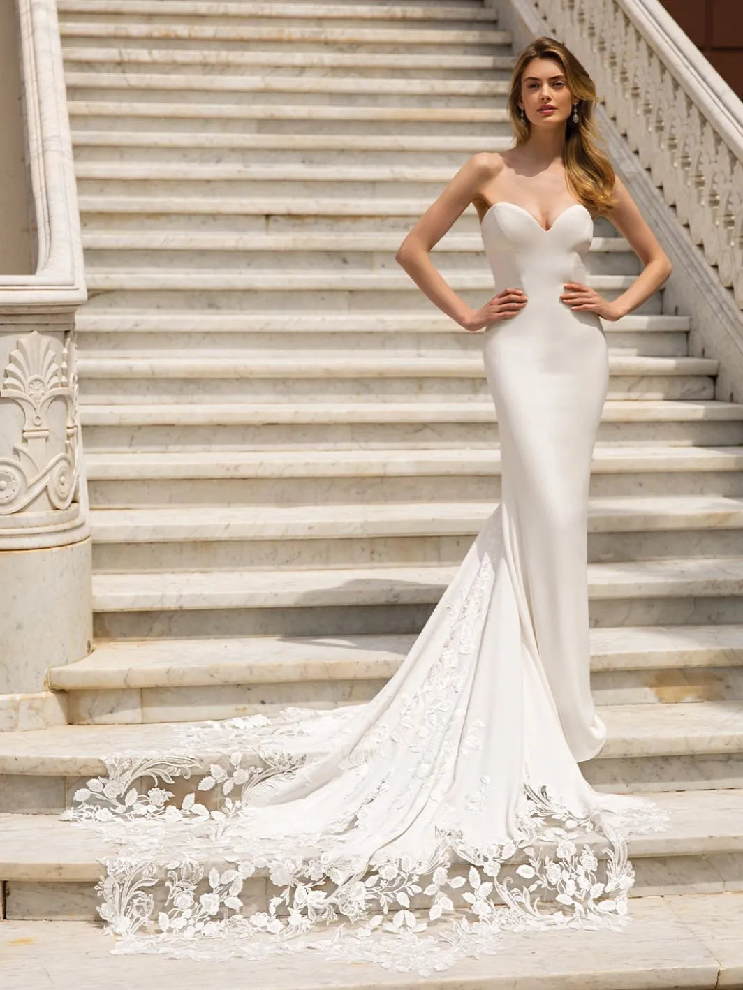 Exquisite Wedding Dress For Woman Mermaid Spaghetti Straps V-Neck Lace Applique Bride Gown Sweep Train Vestido De Customed