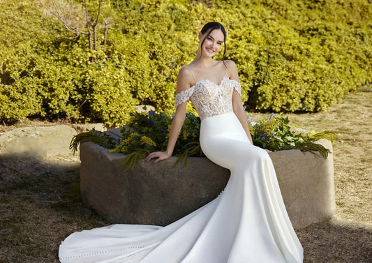 2 su 1 abito da sposa sirena moderna manica a maniche papi raso da sposa abito da sposa Princess Vestido de nolia