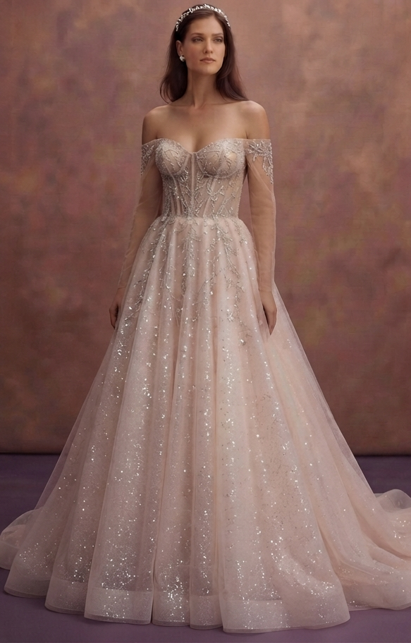 Fairytale Wedding Dresses with Sparkling Tulle Layers