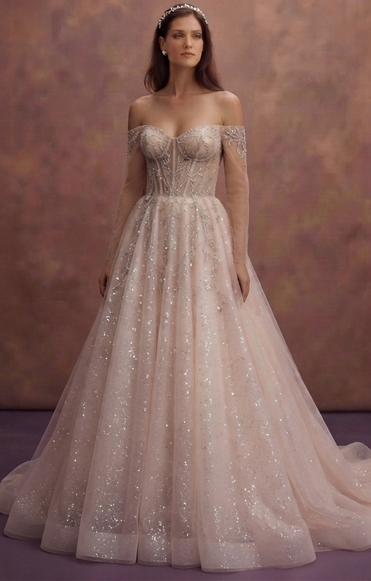 Fairytale Wedding Dresses with Sparkling Tulle Layers