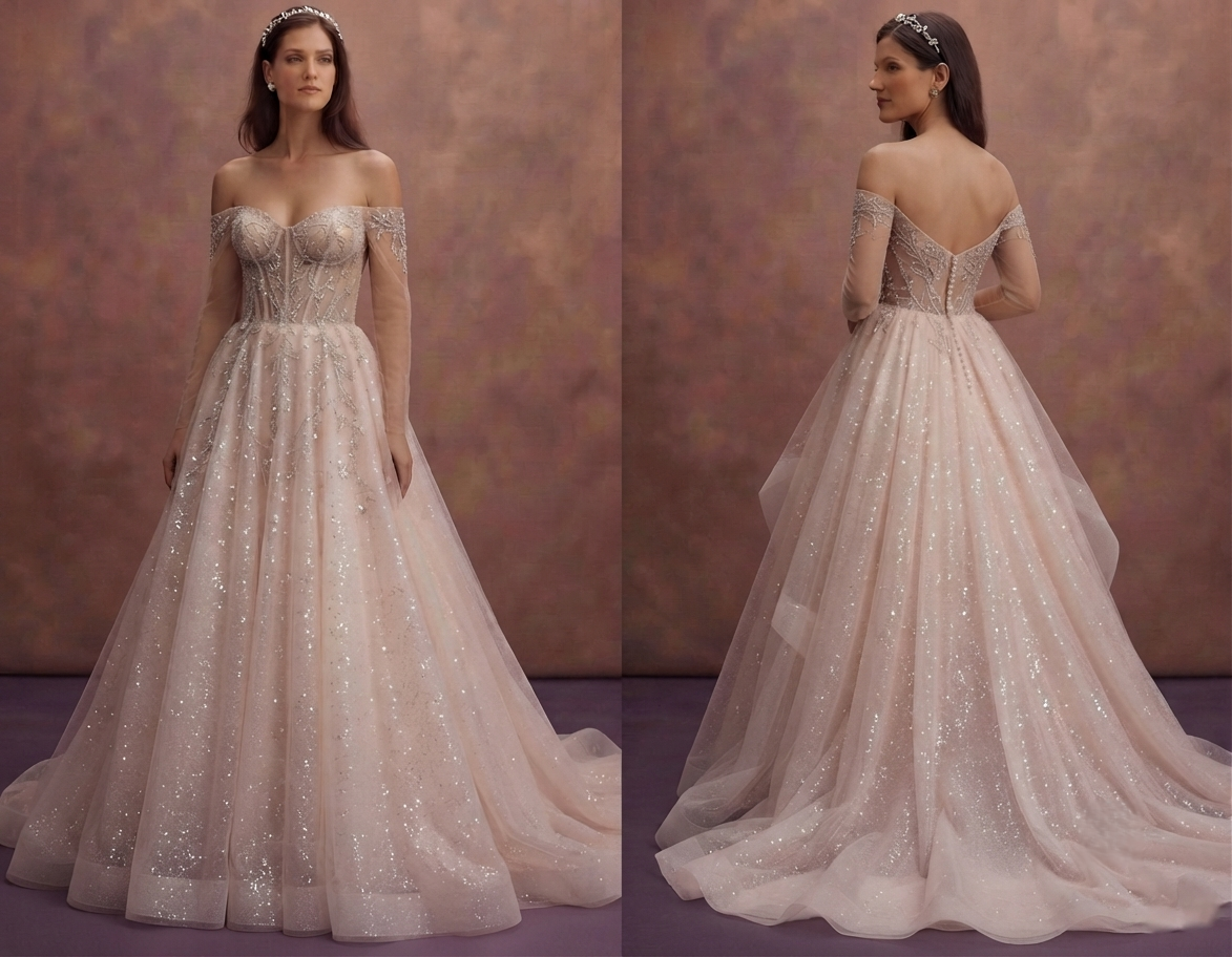 Fairytale Wedding Dresses with Sparkling Tulle Layers