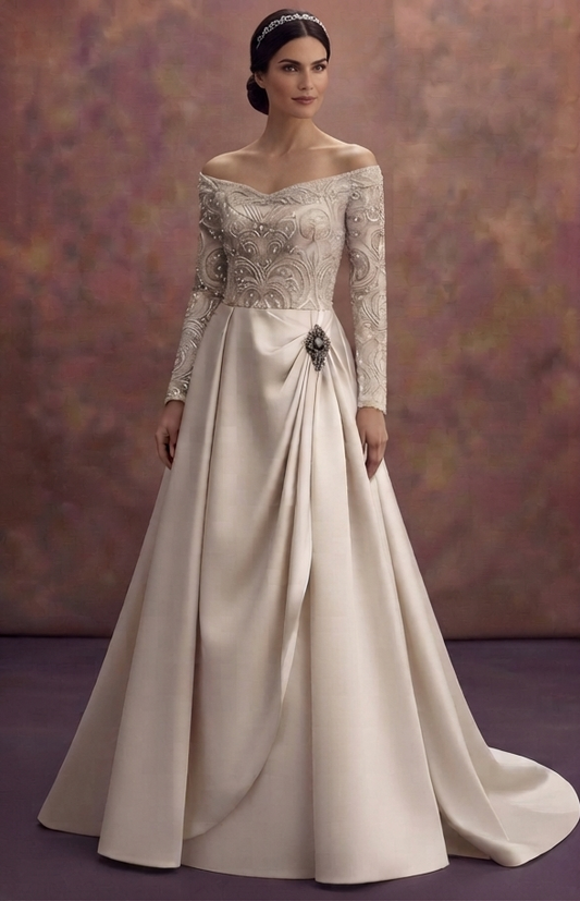 Fall Wedding Dresses with Rich Satin Textures