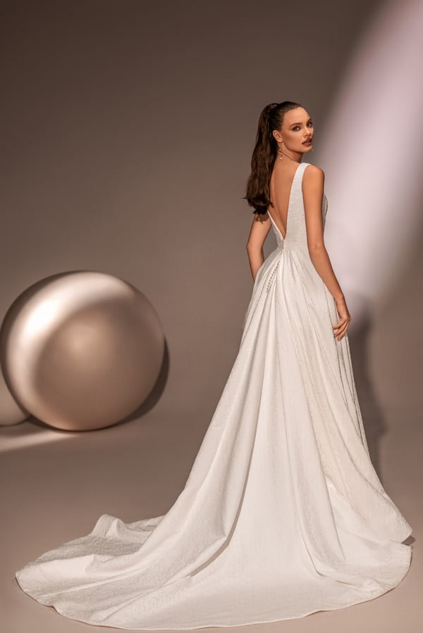 Charming A-Line Wedding Dress with a V-Neckline, Sleeveless Design