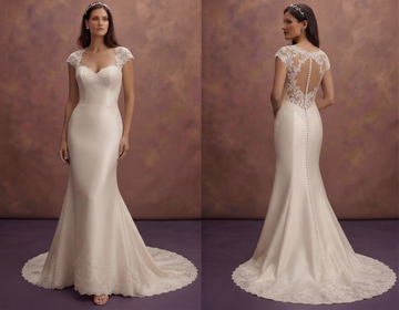 Fit and Flare Satin Wedding Dresses with Classic Elegance
