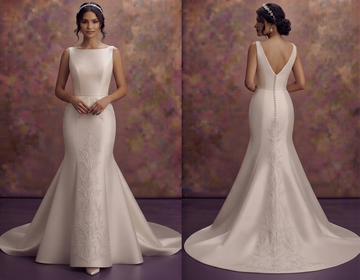 Fit and Flare Satin Wedding Dresses with Timeless Beauty
