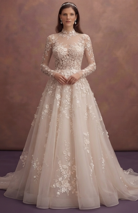 Floral Embroidered Wedding Dresses with Romantic Details