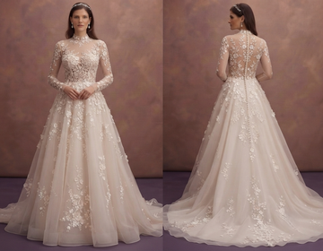 Floral Embroidered Wedding Dresses with Romantic Details