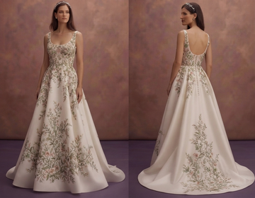 Floral Embroidery Wedding Dresses with Botanical Elegance