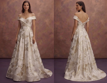 Floral Jacquard Wedding Dresses with Contemporary Design