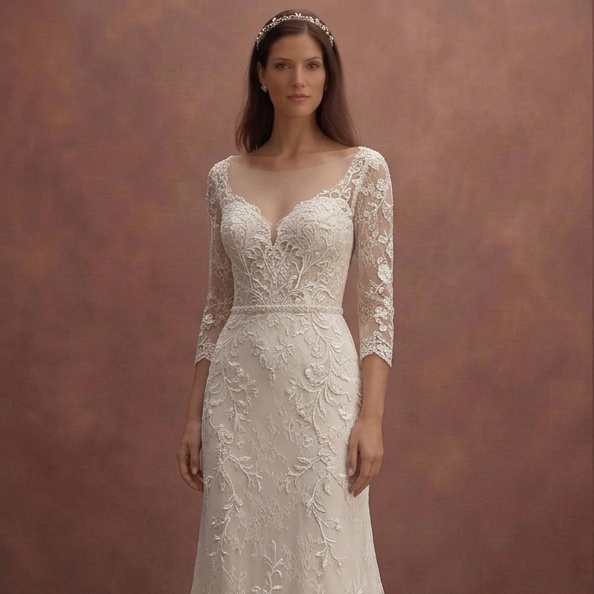Floral Lace Wedding Dresses with Delicate Embroidery