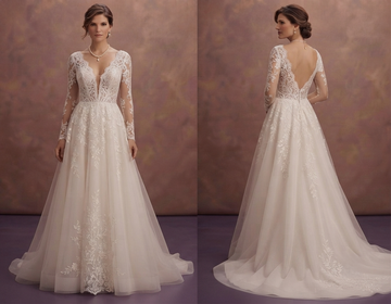 French Lace A-Line Wedding Dresses with Romantic Charm