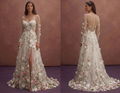 Garden Bridal Dresses with Floral Organza Appliqués