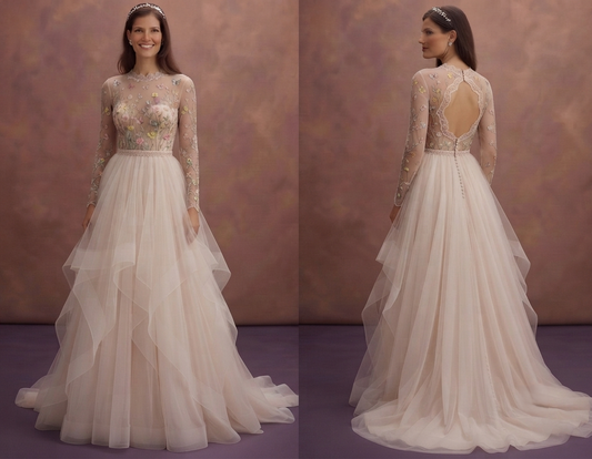 Garden Party Wedding Dresses with Soft Tulle Layers