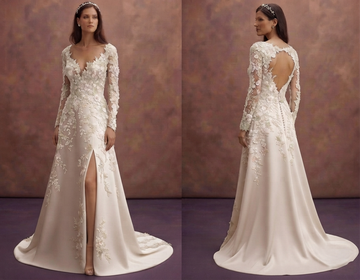 Garden Wedding Dresses with Botanical Lace Designs