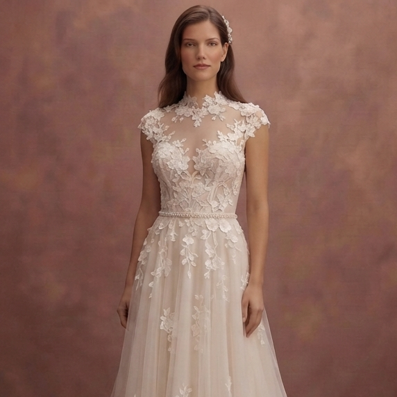 Garden Wedding Dresses with Floral Lace Designs