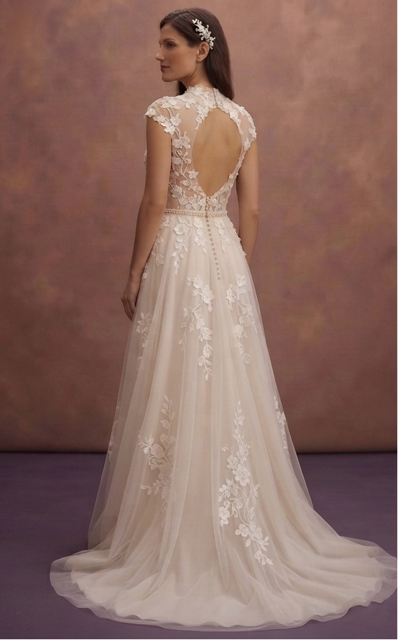 Garden Wedding Dresses with Floral Lace Designs