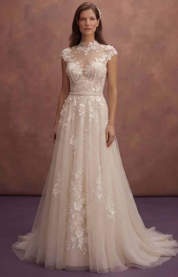 Garden Wedding Dresses with Floral Lace Designs
