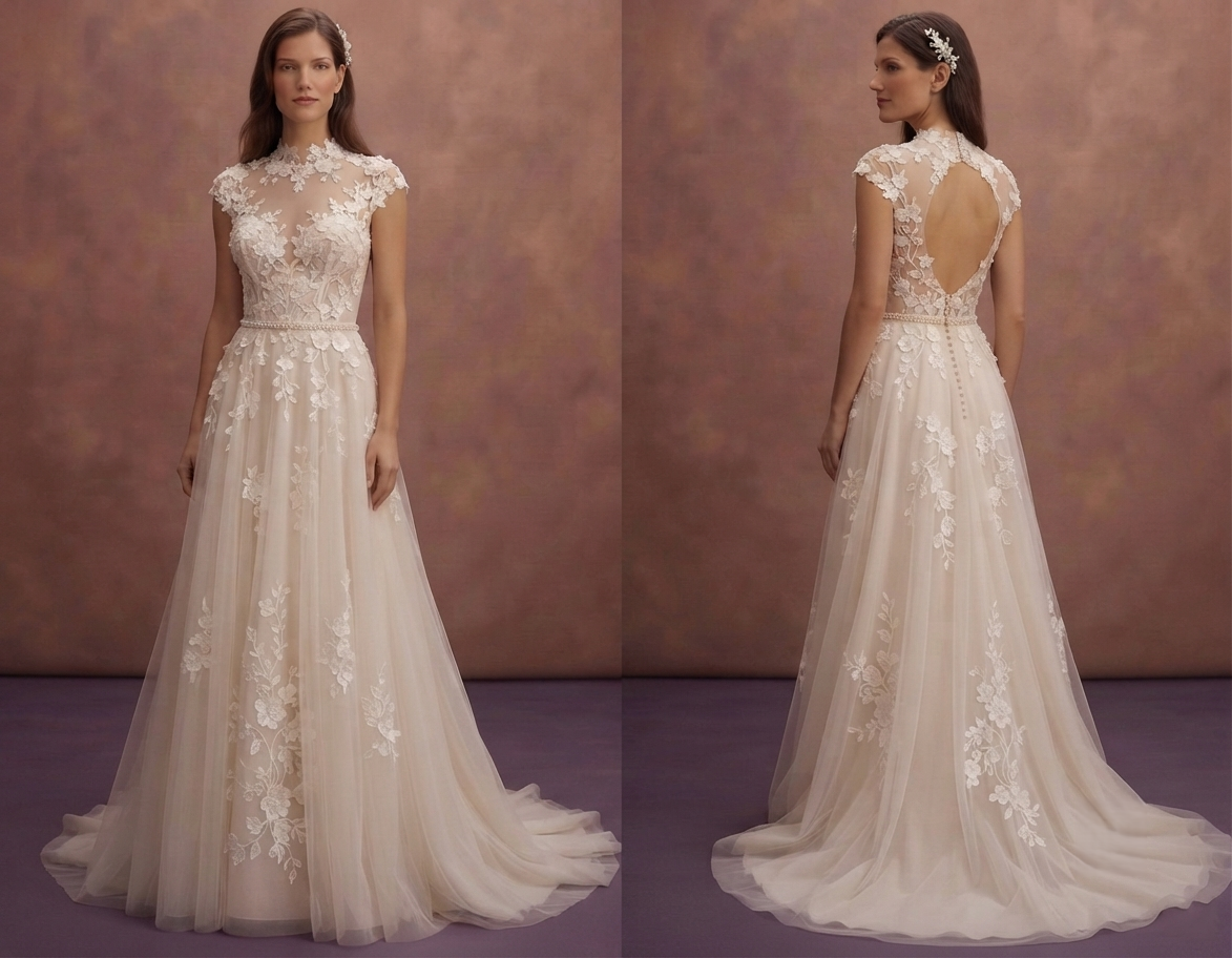 Garden Wedding Dresses with Floral Lace Designs