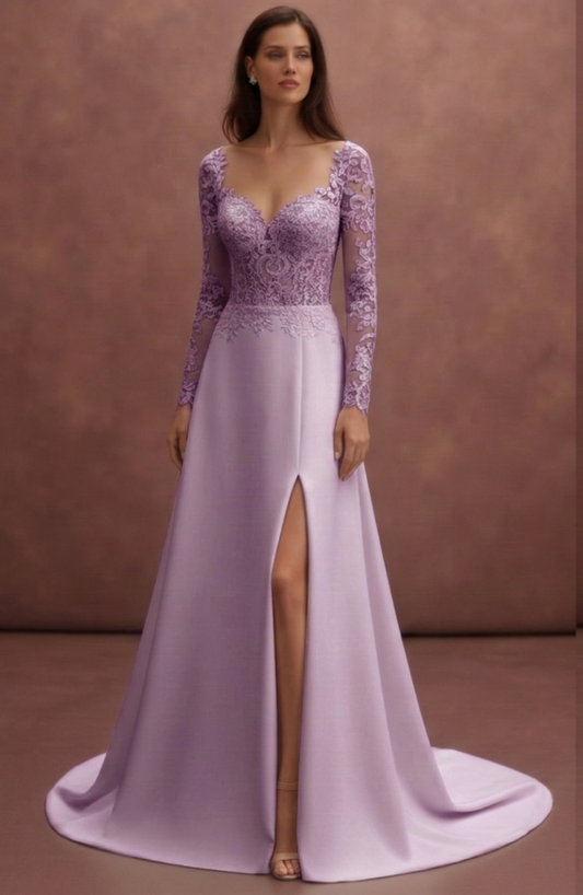 Robe de mariée violette élégante pour la mariée – Robe de mariée lavande romantique