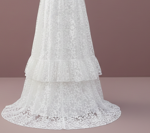 Retro Muslim Wedding Dress 1950s Style Modest High Neckline Lace