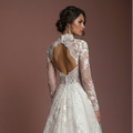 Long Sleeve Lace Wedding Dress Elegant A-Line Bridal Gown