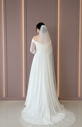 Modest Floor Length Wedding Dress Satin A Line Gown