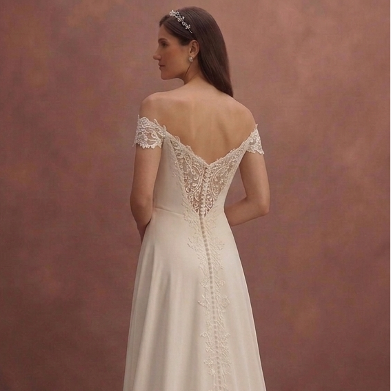 Georgette Wedding Dresses with Soft Draping