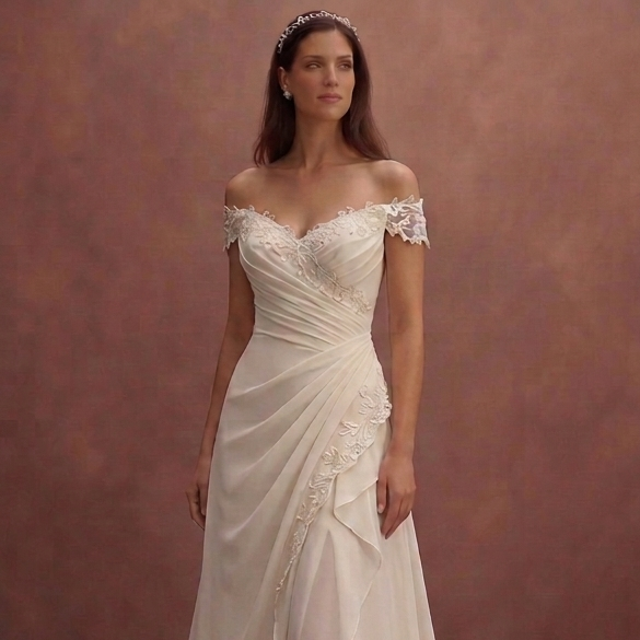Georgette Wedding Dresses with Soft Draping