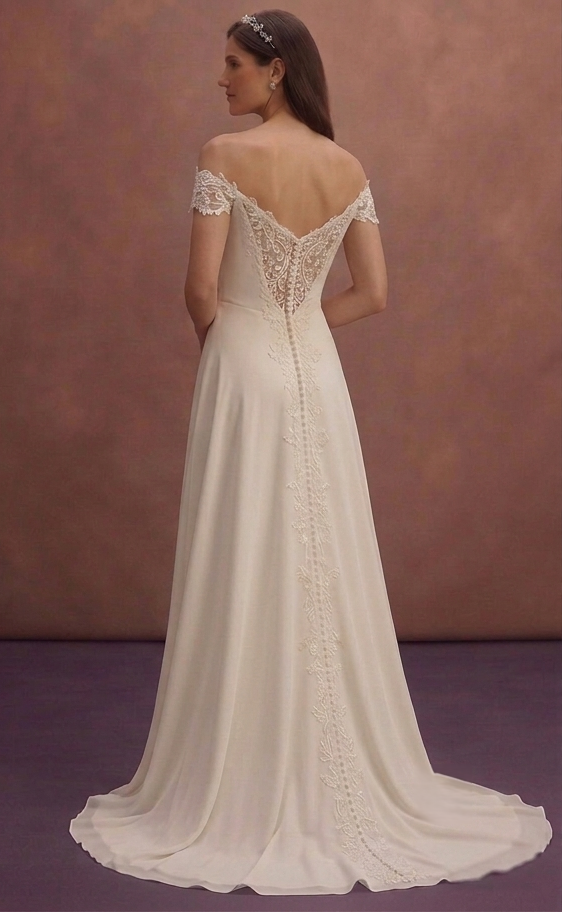 Georgette Wedding Dresses with Soft Draping