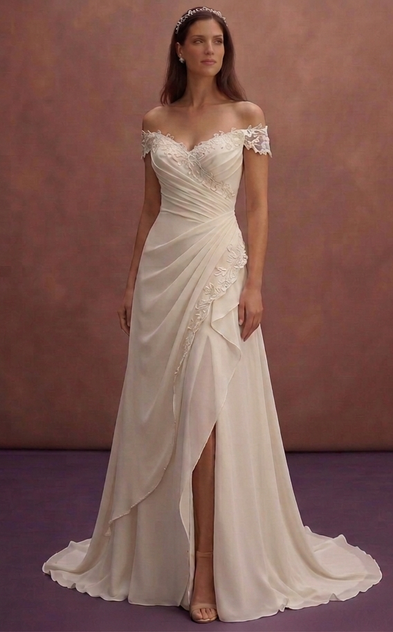 Georgette Wedding Dresses with Soft Draping