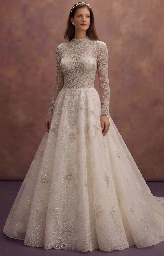 Glamorous Wedding Dresses with Intricate Beaded Lace