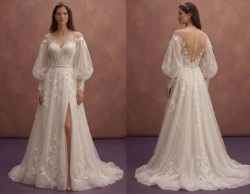 Glitter Lace Wedding Dresses with Modern Romance