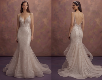Glitter Mesh Wedding Dresses with Modern Glamour
