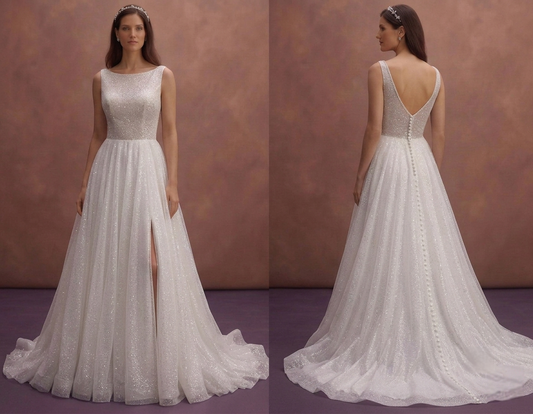 Glitter Tulle Wedding Dresses with Fairytale Sparkle