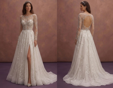 Glitter Tulle Wedding Dresses with Sparkling Elegance