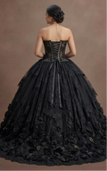 Gothic Prom Dress Black Lace Corset Dark Princess Prom