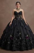 Gothic Prom Dress Black Lace Corset Dark Princess Prom