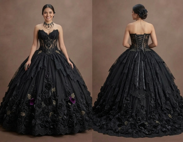 Gothic Prom Dress Black Lace Corset Dark Princess Prom