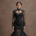 Gothic Prom Dress Black Lace Mermaid Dark Elegance Prom