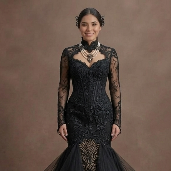 Gothic Prom Dress Black Lace Mermaid Dark Elegance Prom