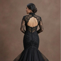 Gothic Prom Dress Black Lace Mermaid Dark Elegance Prom