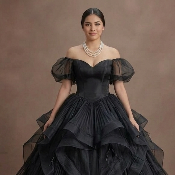 Gothic Prom Dress Black Organza Princess Gothic Ball