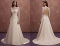 Graceful Satin Bridal Gowns with Long Trains