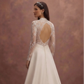 Graceful Satin Bridal Gowns with Long Trains