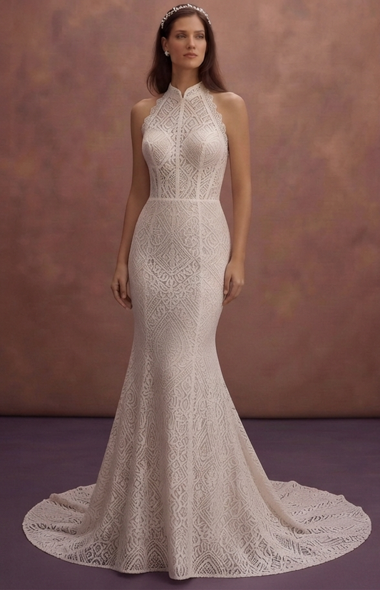 Guipure Lace Mermaid Wedding Dresses with Modern Style