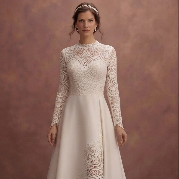 Guipure Lace Wedding Dresses with Elegant Patterns