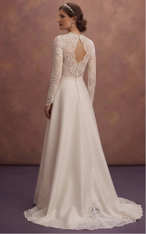 Guipure Lace Wedding Dresses with Elegant Patterns