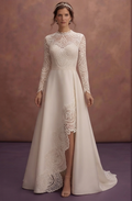 Guipure Lace Wedding Dresses with Elegant Patterns